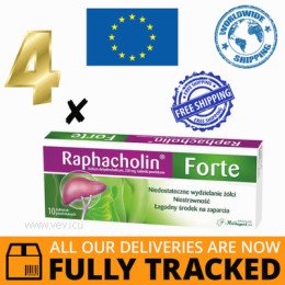 4 x RAPHACHOLIN FORTE 10 TABS — MADE IN POLAND- FREE SHIPPING