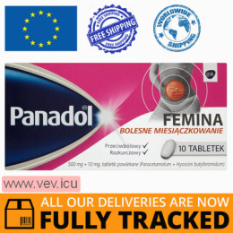 Panadol Femina 500 mg + 10 mg 10 tablets — Made in Poland — Free Delivery