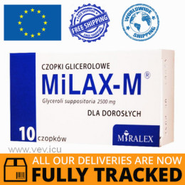 MILAX-M GLYCEROL SUPPOSITORIES FOR ADULTS 10 PIECES - MADE IN POLAND - FREE SHIPPING