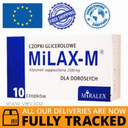 MILAX-M GLYCEROL SUPPOSITORIES FOR ADULTS 10 PIECES - MADE IN POLAND - FREE SHIPPING