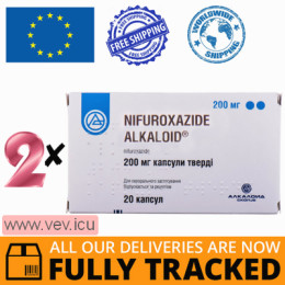 Nifuroxazide Alkaloid 200 mg, 2p x 20 capsules — Made in Macedonia — Free Delivery