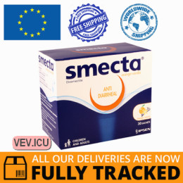 Smecta Orange-Vanilla, powder for oral suspension, 3g x 12 sachets — Made in France— Free Delivery
