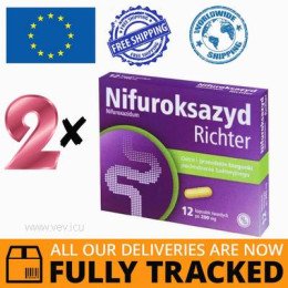 2 x NIFUROXAZIDE RICHTER 200MG 12 CAPS - MADE IN HUNGARY - FREE SHIPPING