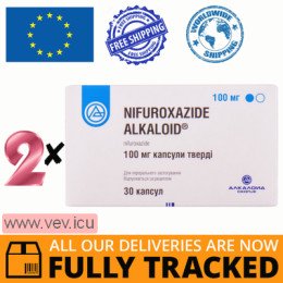 Nifuroxazide Alkaloid 100 mg, 2p x 30 capsules — Made in Macedonia — Free Delivery