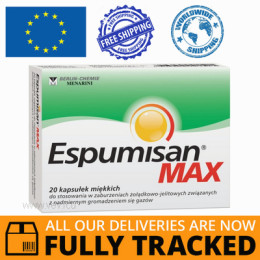 ESPUMISAN MAX 140MG 20 CAPS - MADE IN GERMANY- FREE SHIPPING