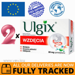 2 x ULGIX FLATULENCE 80MG 100 CAPSULES - MADE IN POLAND - FREE SHIPPING 