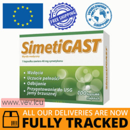 SimetiGast 40 mg, 100 soft capsules — Made in Poland by Polpharma — Free Delivery