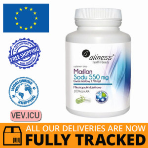 Aliness Sodium Butyrate 550mg, 100 capsules — Made in Poland — Free Delivery Aliness Sodium Butyrate 550mg, 100 capsules — Made in Poland — Free Delivery