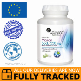 AINESS SODIUM BUTYRATE 550MG BUTYRIC ACID 170MG 100 CAPS - MADE IN POLAND - FREE SHIPPING