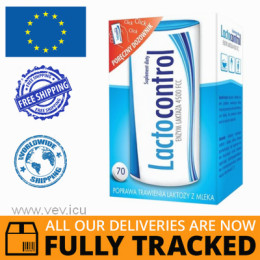 LACTOCONTROL ENZYME LACTASE 4500 FCC 70 TABS - MADE IN POLAND - FREE SHIPPING 