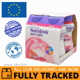 NUTRIDRINK JUICE STYLE STRAWBERRY FLAVOR 4x200ML - MADE IN GERMANY - FREE SHIPPING 
