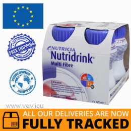NUTRIDRINK  MULTI FIBER STRAWBERRY 4x125ML - MADE IN GERMANY - FREE SHIPPING 