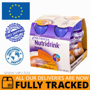 NUTRIDRINK PROTEIN PEACH MANGO 4x125ML - MADE IN GERMANY - FREE SHIPPING 
