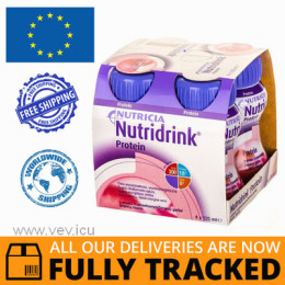 NUTRIDRINK PROTEIN STRAWBERRY 4x125ML - MADE IN GERMANY - FREE SHIPPING 