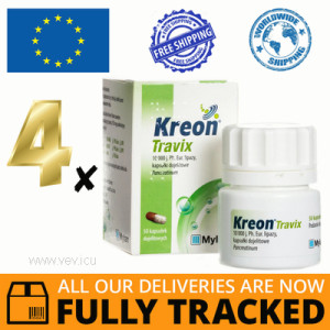 4 x KREON TRAVIX 50 CAPS - MADE IN POLAND - FREE SHIPPING