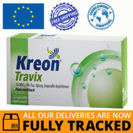 KREON TRAVIX 20 CAPS - MADE IN POLAND - FREE SHIPPING KREON TRAVIX 20 CAPS - MADE IN POLAND - FREE SHIPPING