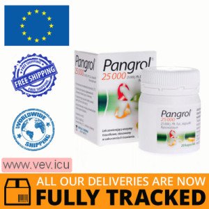 Pangrol 25000, 20 capsules — Made in Germany by Berlin-Chemie — Free Delivery
