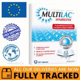 MULTILAC SYNBIOTIC 20 CAPS - MADE IN POLAND - FREE SHIPPING 