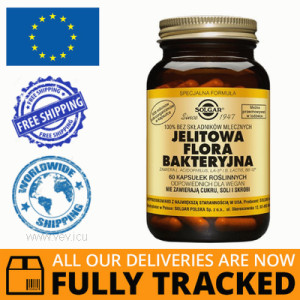 SOLGAR INTESTINAL BACTERIAL FLORA 60 CAPS - MADE IN USA - FREE SHIPPING 