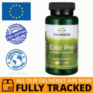 SWANSON EPIC PRO 25 STRAIN PROBIOTIC 30 CAPS - MADE IN USA - FREE SHIPPING 