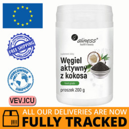Aliness Coconut Activated Carbon powder 200g — Made in Poland — Free Delivery