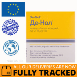 De-Nol 120mg 112 tablets — Made in Netherlands — Free Delivery De-Nol 120mg 112 tablets — Made in Netherlands — Free Delivery