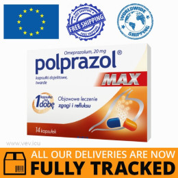 POLPRAZOL MAX 20MG 14 CAPS - MADE IN POLAND - FREE SHIPPING