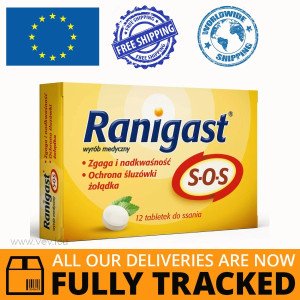 Ranigast Sos 12 lozenges — Made in Poland by Polpharma — Free Delivery