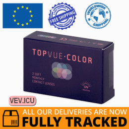 TopVue Color - True Sapphire - corrective (2 lenses) DIA 14.20, BC 8.60 — Made in USA — Free Delivery