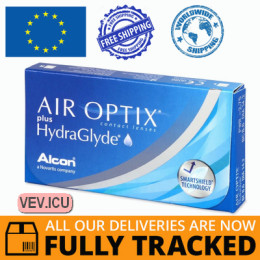 Air Optix plus HydraGlyde (3 lenses) DIA 14.20, BC 8.60 — Made in USA — Free Delivery