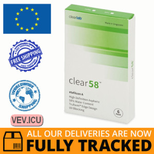Clear 58 (6 lenses) DIA 14.50, BC 8.70 — Made in UK — Free Delivery