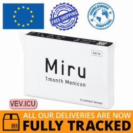 Miru 1 Month Menicon toric (6 lenses) DIA 14.00, BC 8.60 — Made in Japan — Free Delivery