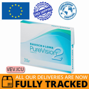 PureVision 2 (3 lenses) DIA 14.00, BC 8.60 — Made in USA — Free Delivery