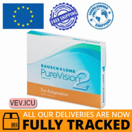 PureVision 2 for Astigmatism (3 lenses) DIA 14.50, BC 8.90 — Made in USA — Free Delivery