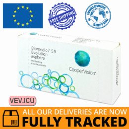 CooperVision Biomedics 55 Evolution (6 lenses) DIA 14.20, BC 8.80 — Made in USA — Free Delivery