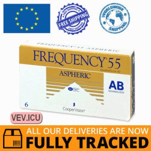 CooperVision Frequency 55 Aspheric (6 lenses) DIA 14.40, BC 8.40 — Made in USA — Free Delivery