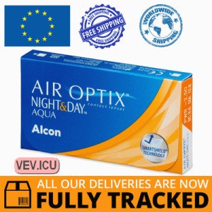 Air Optix Night & Day Aqua (3 lenses) DIA 13.80, BC 8.40 — Made in USA — Free Delivery