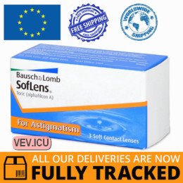 SofLens Toric (3 lenses) DIA 14.50, BC 8.50 — Made in USA — Free Delivery SofLens Toric (3 lenses) DIA 14.50, BC 8.50 — Made in USA — Free Delivery