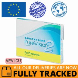 PureVision 2 for Presbyopia (3 lenses) DIA 14.00, BC 8.60 — Made in USA — Free Delivery