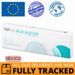 TopVue Blue Blocker (180 Lenses) DIA 14.20, BC 8.60 — Made in USA — Free Delivery