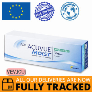 1 Day Acuvue Moist Multifocal (30 Lenses) DIA 14.30, BC 8.40 — Made in USA — Free Delivery