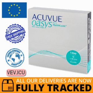 Acuvue Oasys 1-Day with Hydraluxe (90 lenses) DIA 14.30, BC 8.50 — Made in USA — Free Delivery