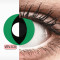 Crazy Lens - Cat Eye Green - zero lenses (2 lenses) DIA 14.20, BC 8.60, Power 0 — Made in Australia — Free Delivery