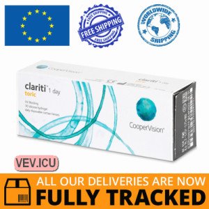 CooperVision Clariti 1 day toric (30 lenses) DIA 14.30, BC 8.60 — Made in USA — Free Delivery