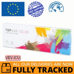 TopVue Color daily - Sapphire Blue - zero lenses (10 lenses) DIA 14.20, BC 8.60, Power 0 — Made in USA — Free Delivery