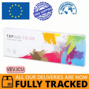 TopVue Color daily - Sapphire Blue - zero lenses (10 lenses) DIA 14.20, BC 8.60, Power 0 — Made in USA — Free Delivery