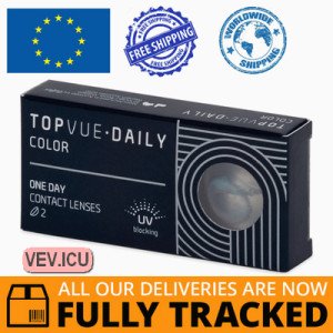TopVue Daily Color - Sterling Grey - one-day, corrective (10 lenses) DIA 14.30, BC 8.60 — Made in USA — Free Delivery