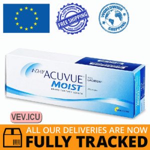 1 Day Acuvue Moist (30 Lenses) DIA 14.20, BC 9.00 — Made in USA — Free Delivery
