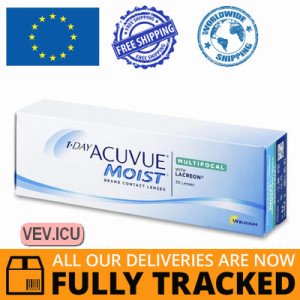 1 Day Acuvue Moist Multifocal (30 Lenses) DIA 14.30, BC 8.40 — Made in USA — Free Delivery