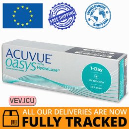Acuvue Oasys 1-Day with Hydraluxe (30 lenses) DIA 14.30, BC 8.50 — Made in USA — Free Delivery